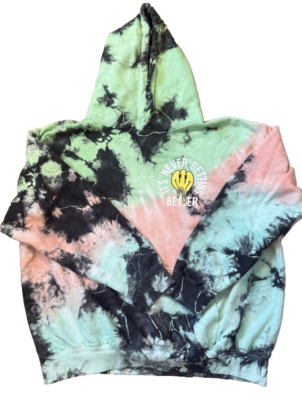 Assholes*s Live Forever Tie Dye Hoodie XL ‘It's Never Getting Better’